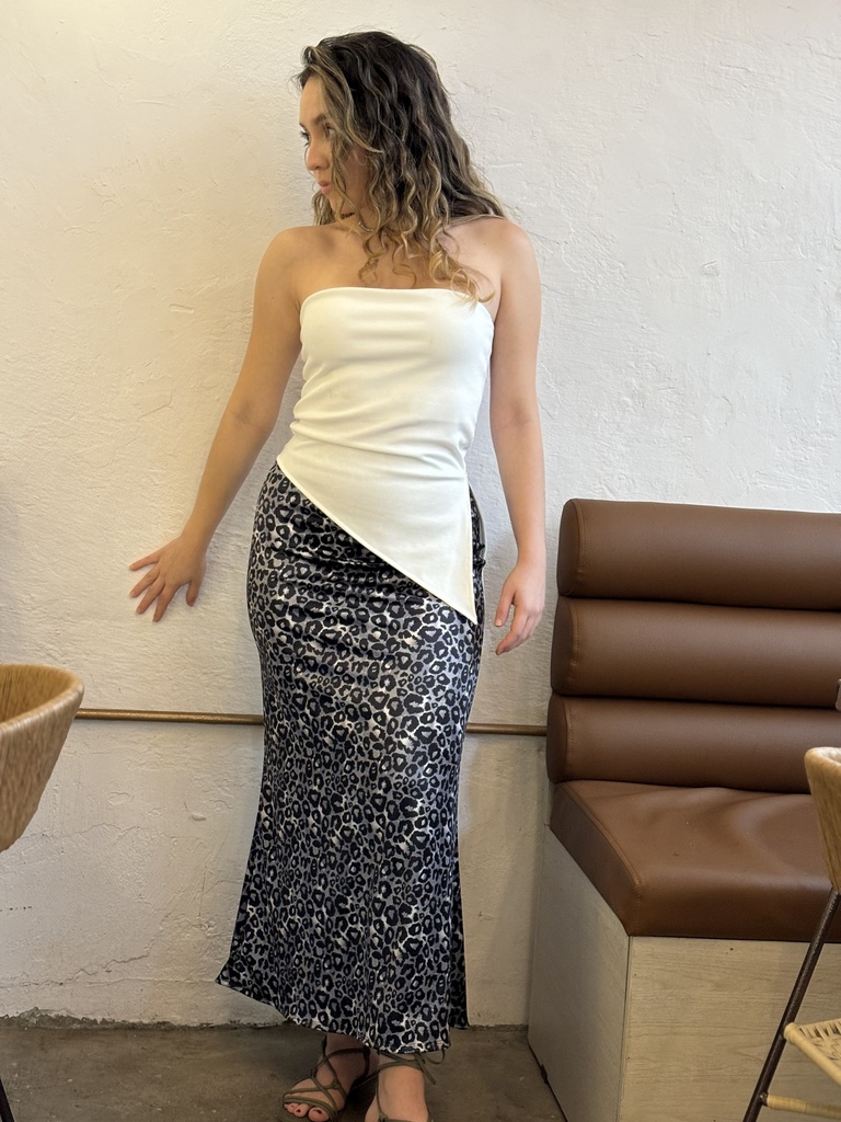 Falda satinada print