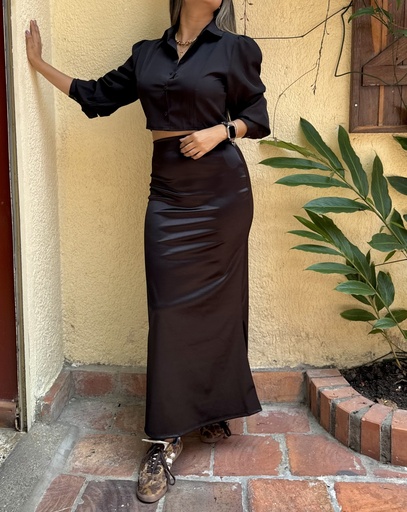 Falda satinada